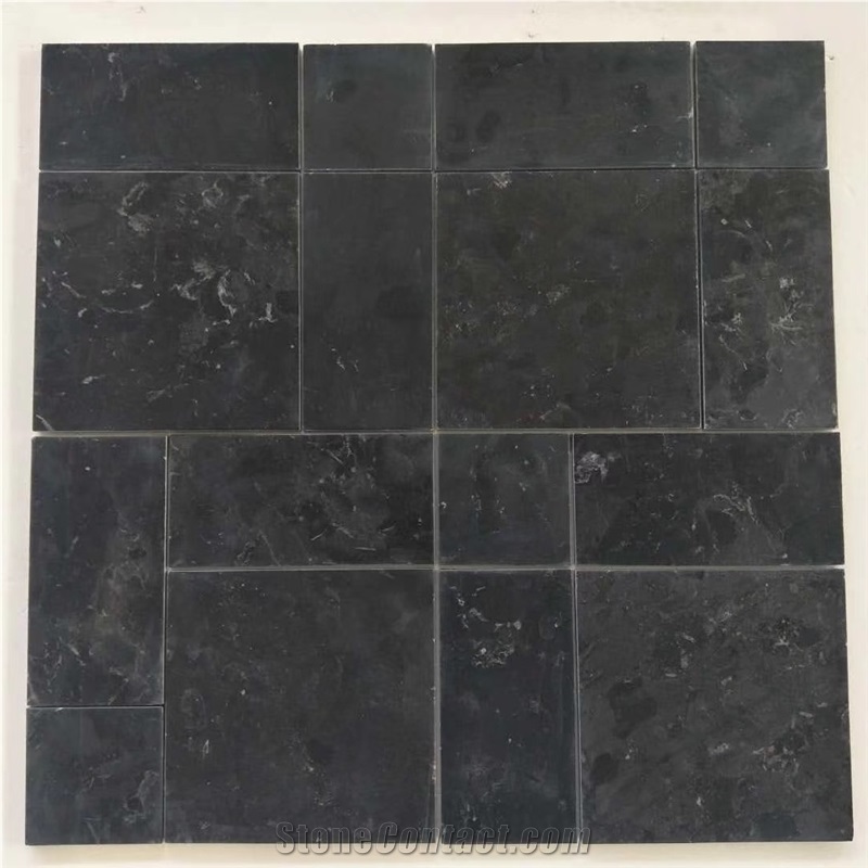 Tumbled Black Limestone Pattern