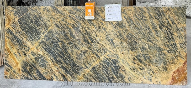 Arizonite Blue Gold Marble Slabs