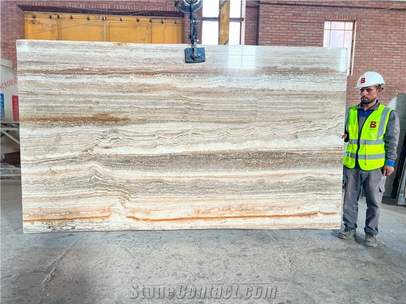 Iran Beige Travertine Slabs - BEAUTY ROAD