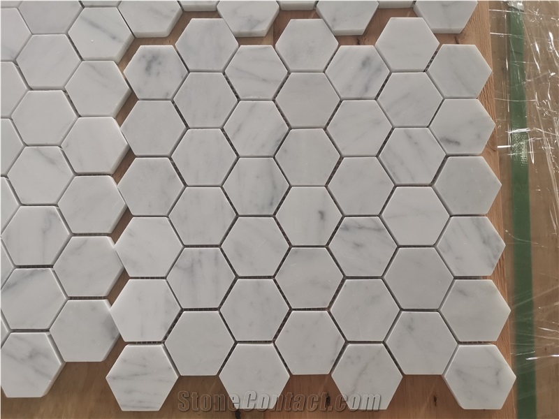 Classic Marble Backsplash Hexagon Mosaic Tiles For Wall