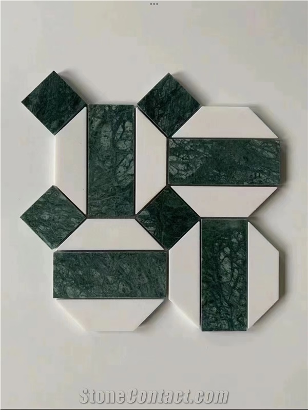 Green Marble Mosaic Tiles For Bathroom Backsplash