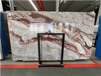 Italian Arabescato Orobico Monica Red Marble Slabs