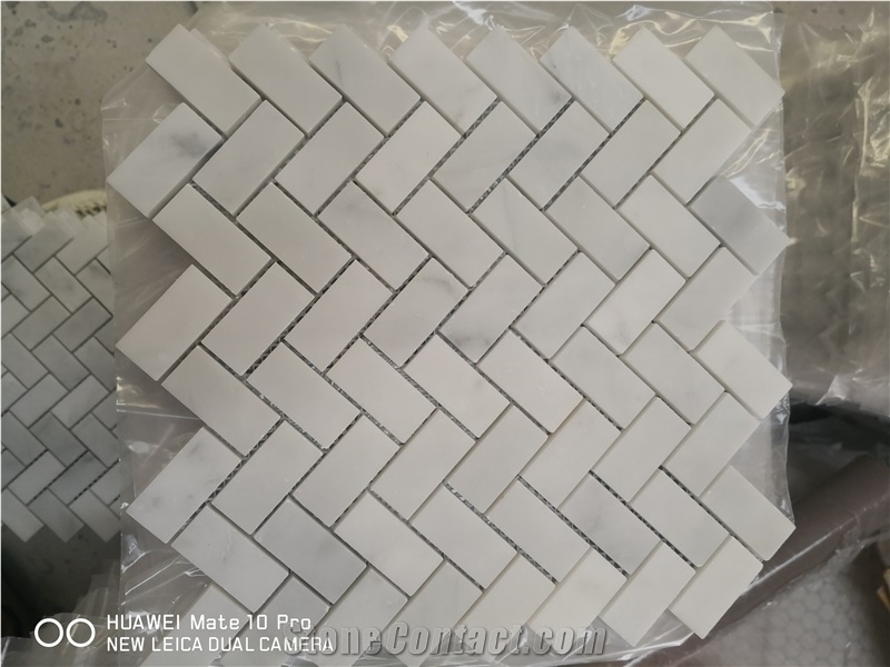 Popular Marble Herringbone Mosaic Tiles For Wall And Floor