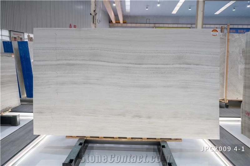 China White Wood Grain Marble Slabs And Tiles