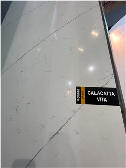 Grado GR-602 Calacatta Vita Quartz Stone Slabs