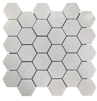 Crystal White Marble Hexagon Mosaic