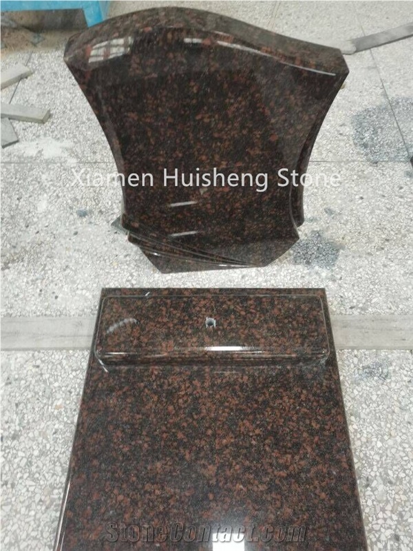 Tan Brown Granite  Tombstone