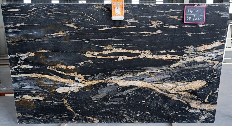 Polished Titanium Gold Granite Slabs