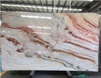 Pink Impression Quartzite Slabs Polished Wall Cladding