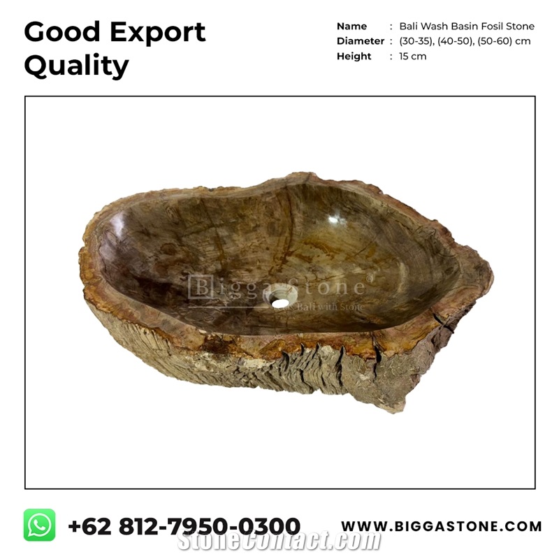 Bali Fossil (Petrified Wood) Wash Oval Basin