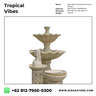 Sandstone Flower Tiered Water Fountain