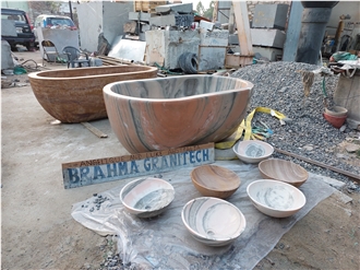 Pink Marble Stone Bathtub