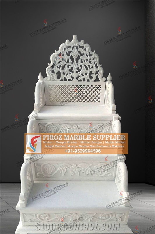 White Marble Stair Treads Mimber Design