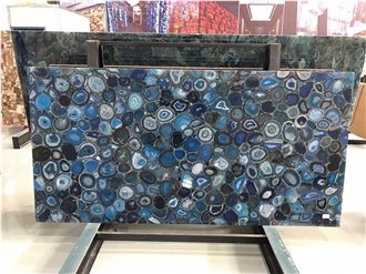 Blue Agate Semiprecious Luxury Gemstone Slab&Tile