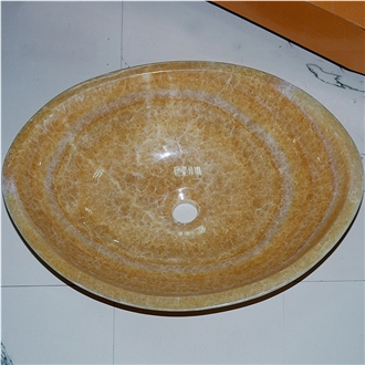 Chinese Honey Onyx Yellow Bathroom Sink