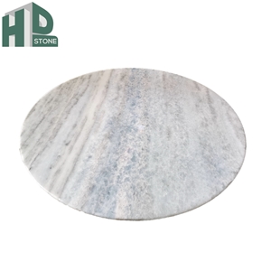 Crystal Blue Marble Round Coffee Table Tops