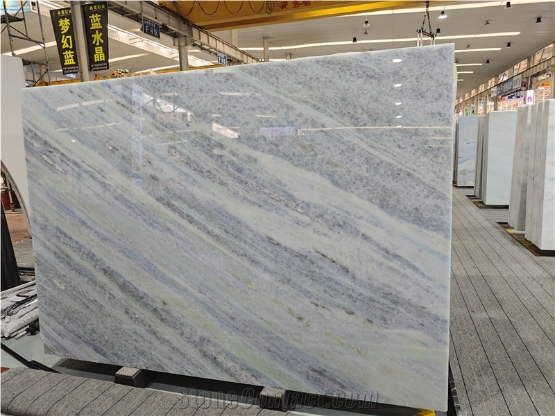 Crystal Blue Marble Slabs For Floor And Wall