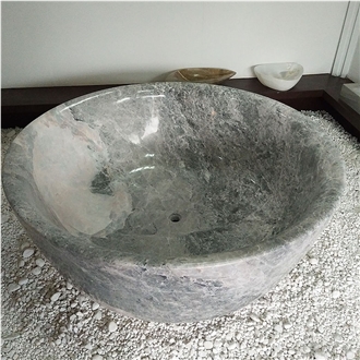 Customized Athena Grey Marble Bathtub