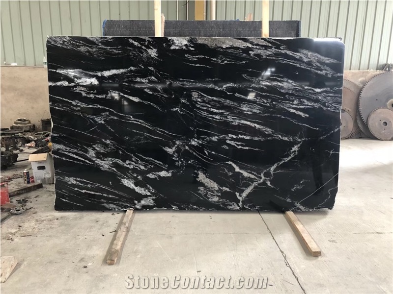 Natural Cosmic Black Granite Slabs