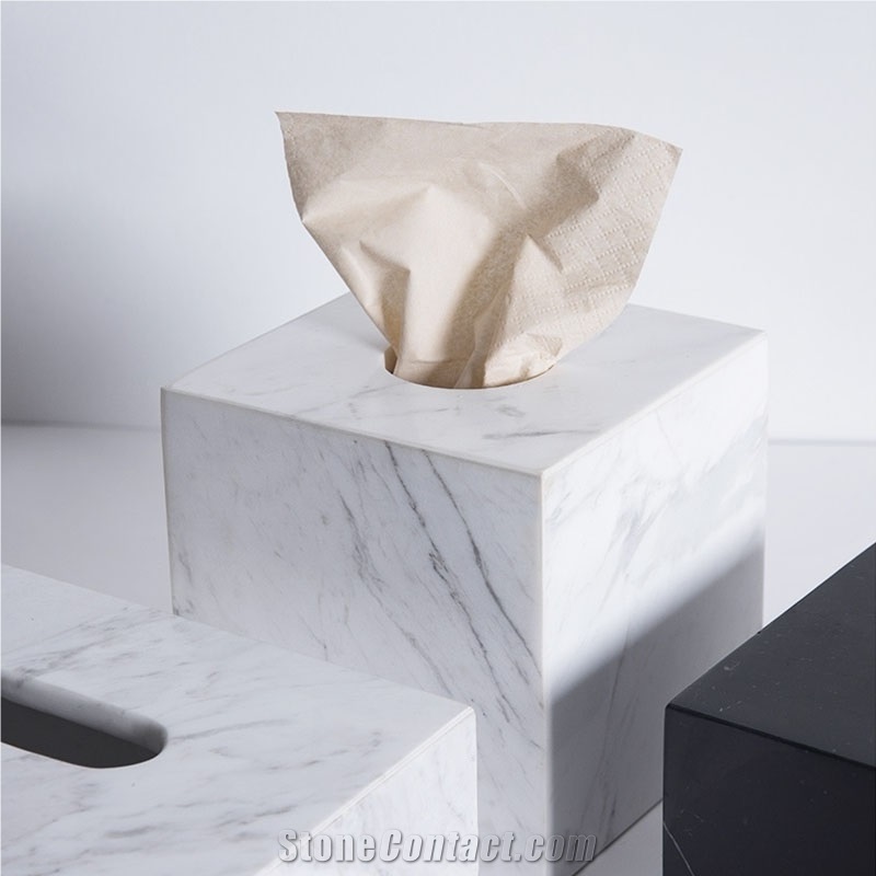 Volakas White Marble Tissue Box Home Decor Products