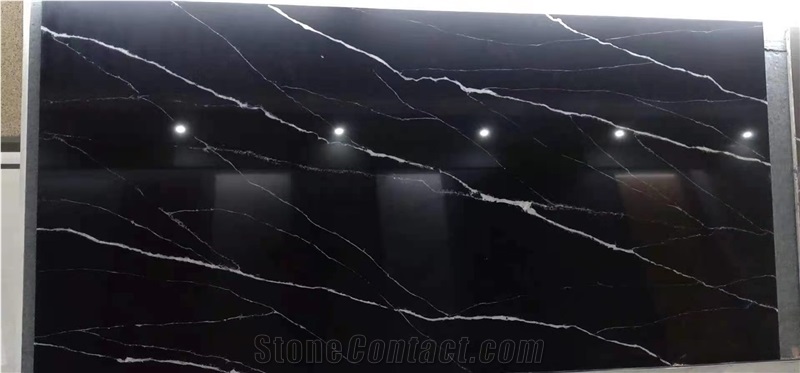 Custom Size Eased Edge Black 5064 Quartz Round Table Tops