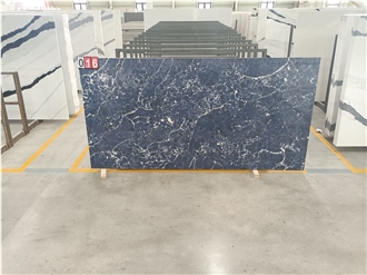 Goldtop Artificial Stone Thunder Blue Quartz Tiles Slabs