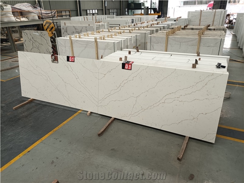 Wall And Floor Tiles 5015 Venatino Statuario Quartz Slabs from