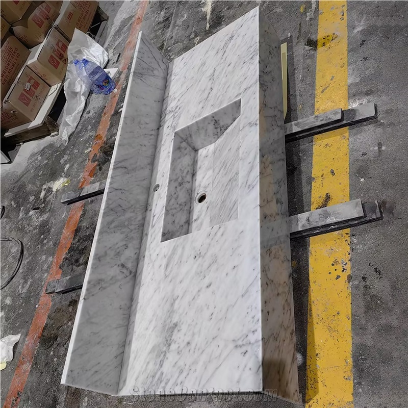 Goldtop Carrara White Marble Countertops Grey Vein Bath Top