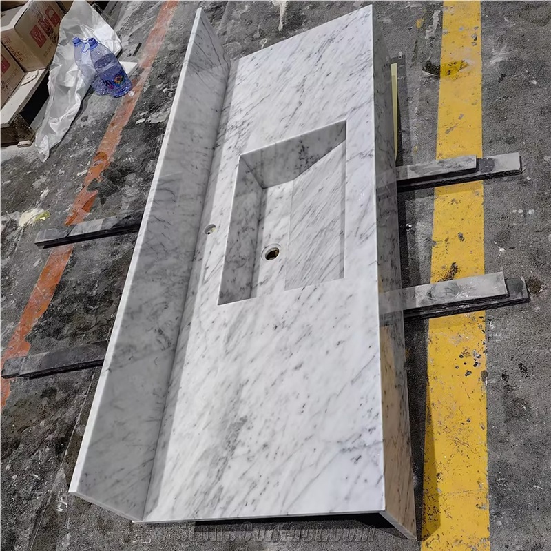 Goldtop Carrara White Marble Countertops Grey Vein Bath Top