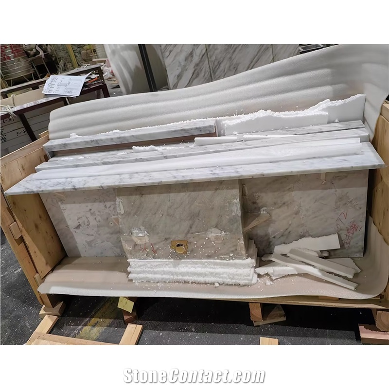Goldtop Carrara White Marble Countertops Grey Vein Bath Top