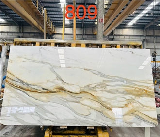 GOLDTOP ODM/OEM Calacatta Gold Marble Slabs For Hotel