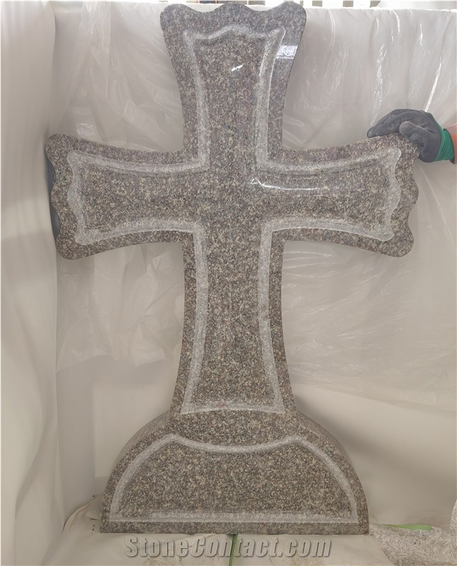 Original G664 Granite Cross Headstone