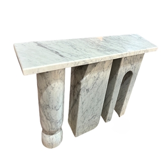 Marble Console Table With Carrara Marble