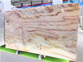 Brazilian Pink Quartzite Slabs For Indoor Decoration
