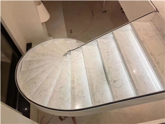 Calacatta Artificial Marble Spiral Stairs