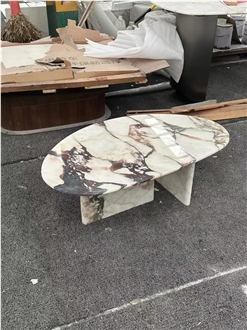 Luxury Marble Calacatta Viola Coffee Table For Hotel Decor