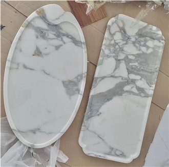 Marble Calacatta White Towel Rack Soap Dishes For Bathroom