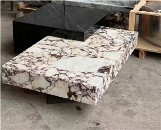 Marble Viola Calacatta&Marquina Coffee Table For Properties