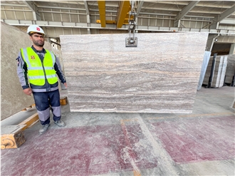 Iran Brown Travertine Slabs - MAKTOOB Medium