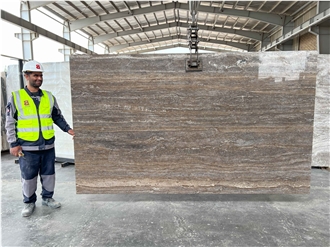 Iran Brown Travertine Slabs - WOOD Travertine