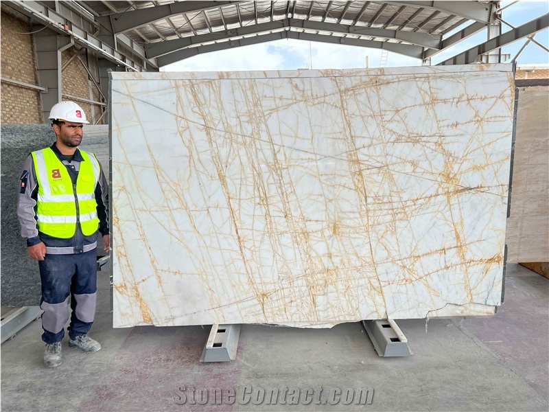 Iran Golden Lightning Marble Slabs