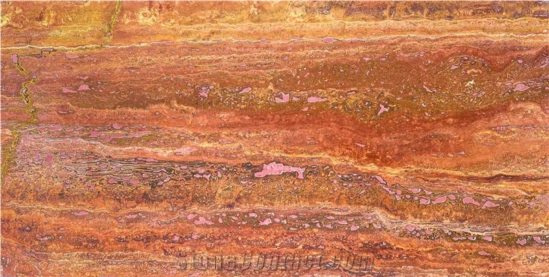 Iran Red Travertine Tiles - Soraya Red Travertine