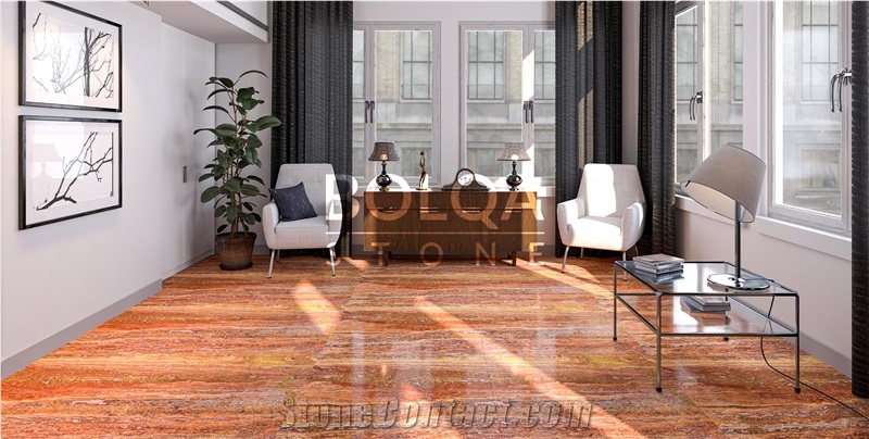 Iran Red Travertine Tiles - Soraya Red Travertine