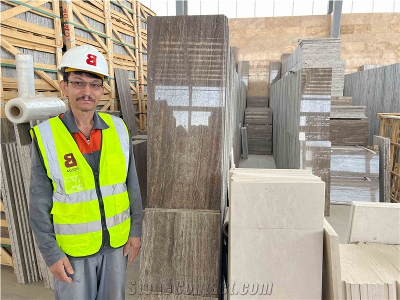 Iran Royal Brown Travertine Tiles - CODE S
