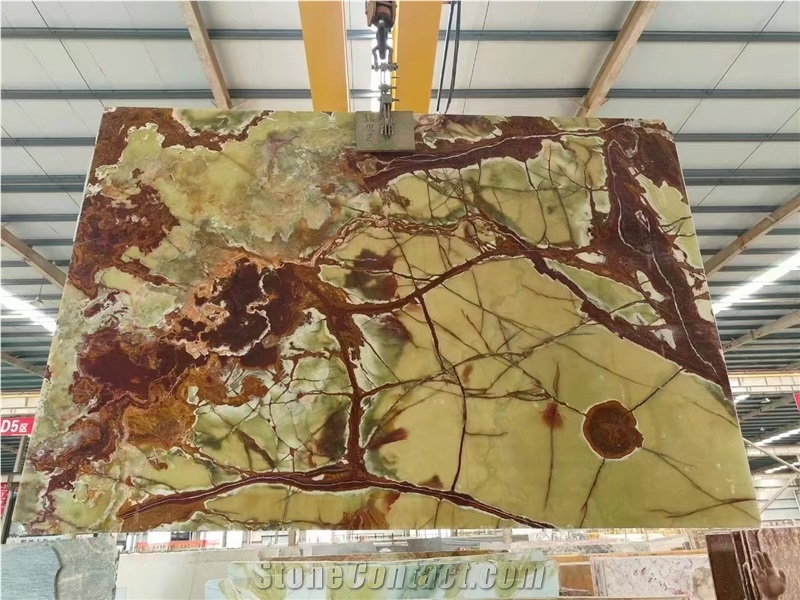 Natural Multicolor Green Onyx Slabs For Wall