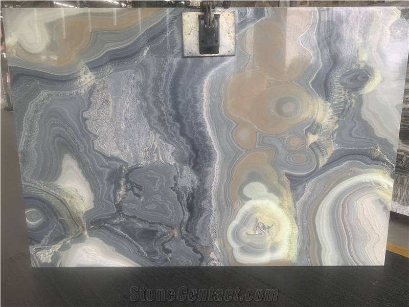 Translucent Grey Black Cloud Sky Onyx Slabs