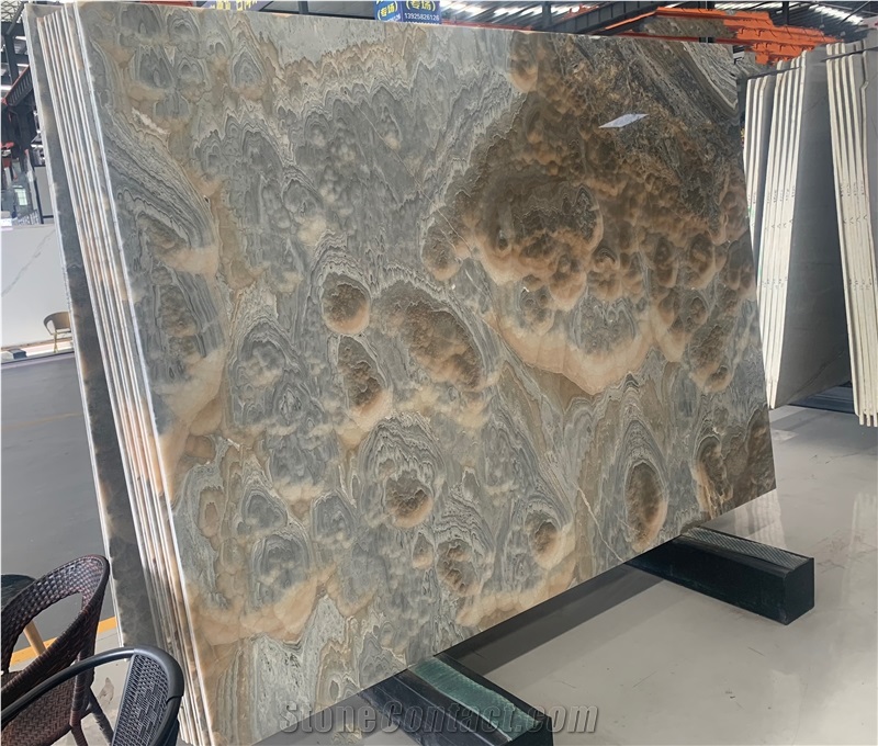 Translucent Grey Black Cloud Sky Onyx Slabs