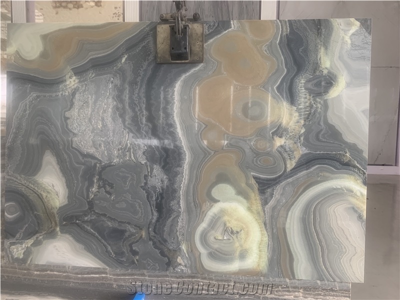 Translucent Grey Black Cloud Sky Onyx Slabs