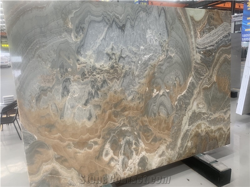 Translucent Grey Black Cloud Sky Onyx Slabs