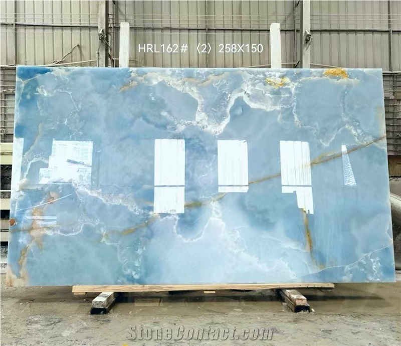 Golden Blue Onyx Slabs Decoration Application Scene